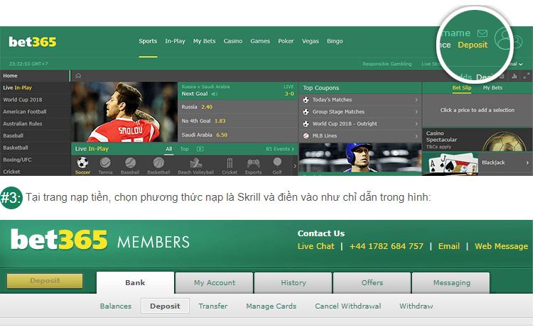 huong dan nap tien1 bet365 - Cách nạp tiền và rút tiền tại Bet365 mới nhất 2020