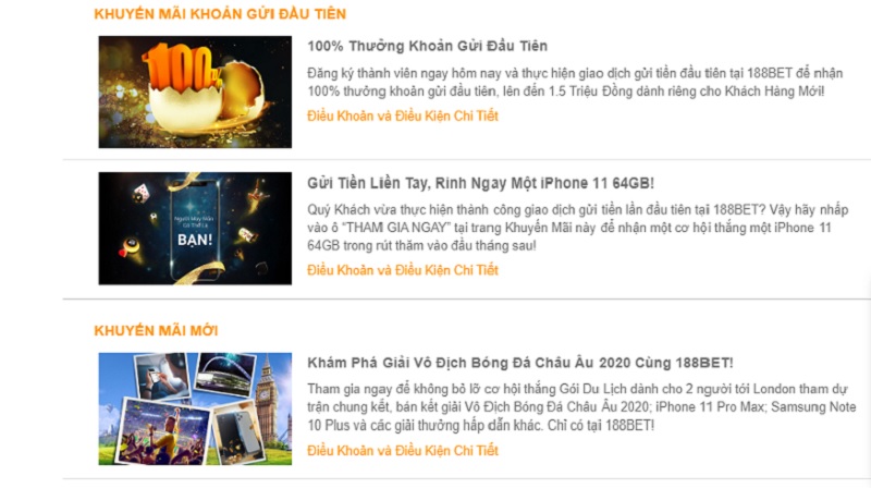 khuyen mai 188bet 1 1 - Tổng hợp các thông tin khuyến mãi 188Bet mới nhất