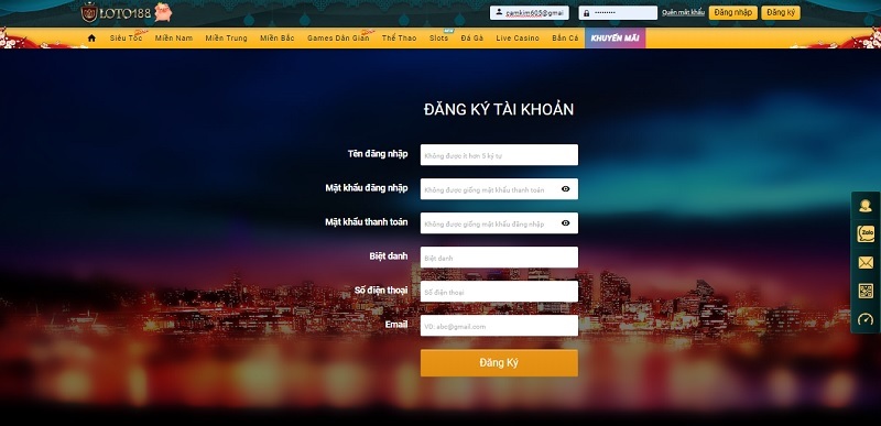 dang ky tai khoan loto188 0 - Loto188 – Link vào Loto188 nhà cái lô đề online chất lượng nhất 2021