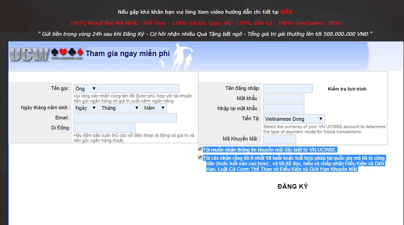 dang ky tai khoan ucw18 - Đăng ký tài khoản UCW18 dễ dàng nhất theo những bước nào?
