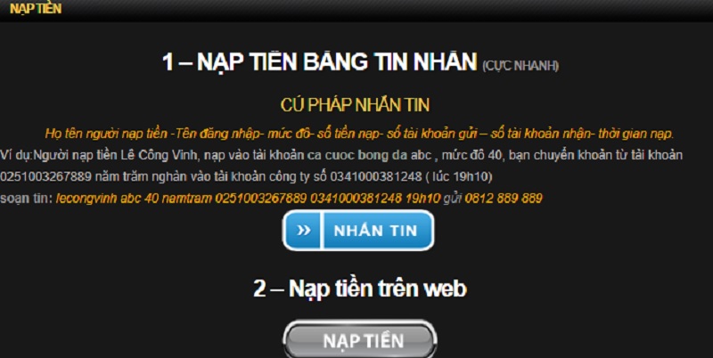 nap tien vao nha cai casino889 - Cách gửi tiền & rút tiền vào nhà cái Casino889 nhanh chóng nhất