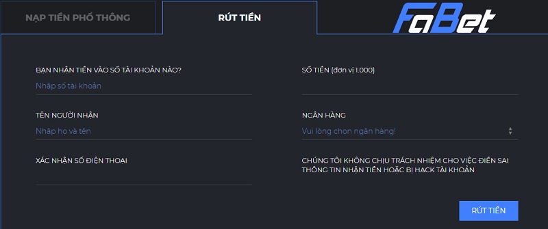 rut tien fabet - Hướng dẫn các bước gửi tiền và rút tiền nhanh chóng tại Fabet