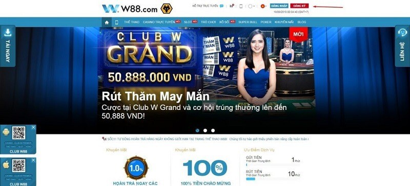 dang ky w88 buoc 1 - Hướng dẫn đăng ký W88 chỉ với 3 bước đơn giản nhất