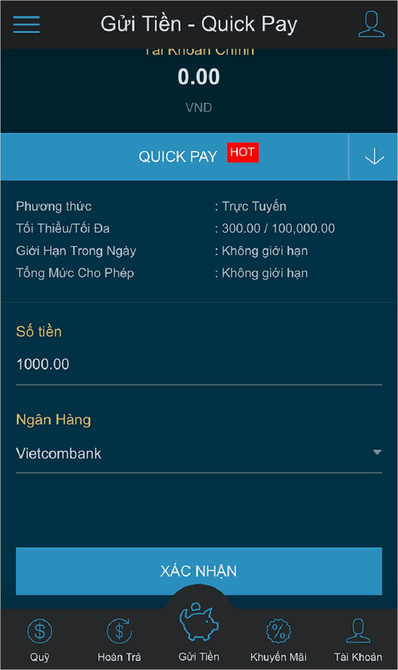 nap tien w88 bang quick pay - Hướng dẫn nạp tiền W88 chắc chắn thành công 100%