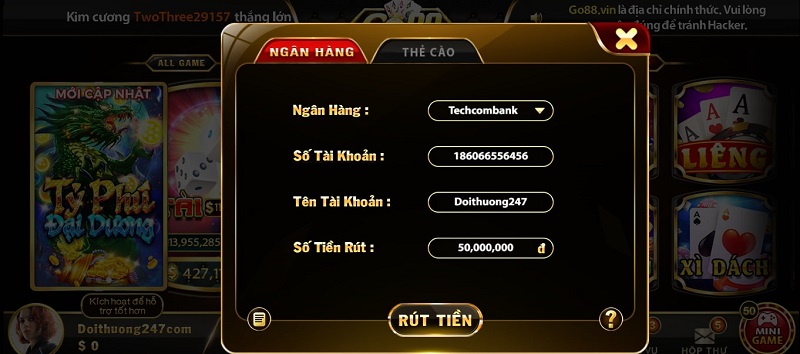 rut tien go88 - Go88 -  cổng game bài đổi thưởng có sức hút mãnh liệt hiện nay