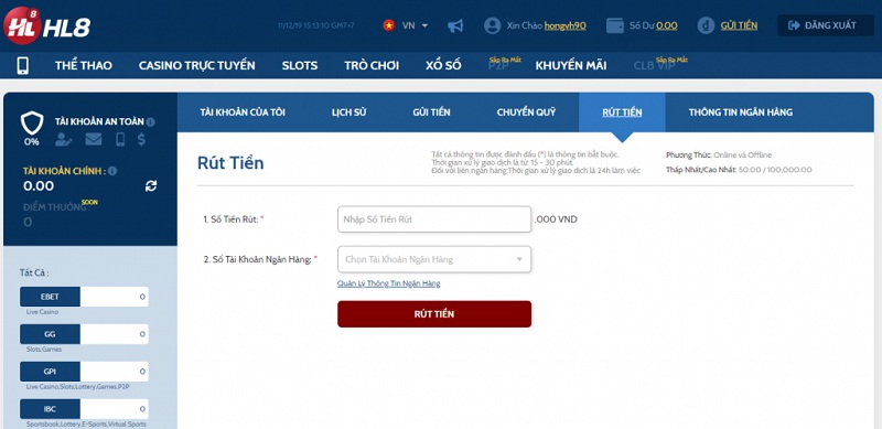 rut tien hl88 - Cách rút tiền tại HL8 nhanh nhất và an toàn nhất mà bạn nên biết