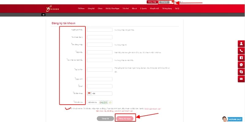 dien thong tin dang ky tai khoan tai win3888 - Hướng dẫn đăng ký tài khoản tại Win3888 cho người mới chơi
